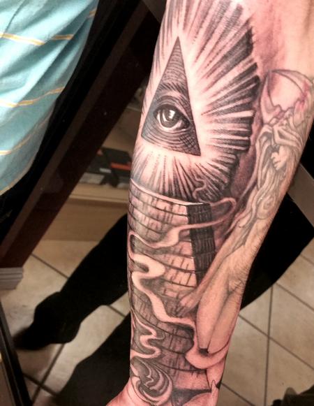 George Muecke - Illuminati all seeing eye tattoo